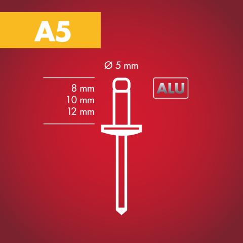  R A5 5x10 mm, 100 ea.